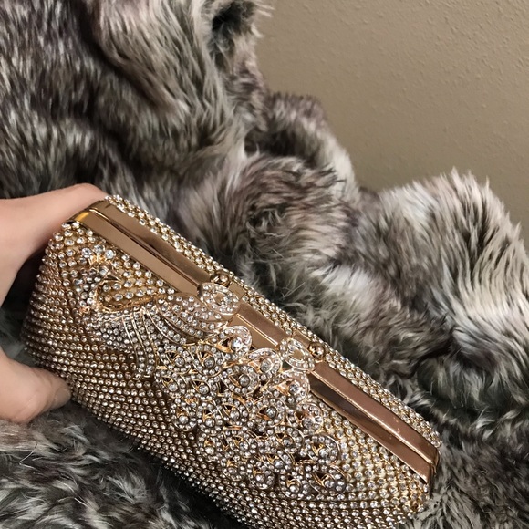 Fawziya crystal clutch 3 way wear peacock themed - Picture 11 of 11